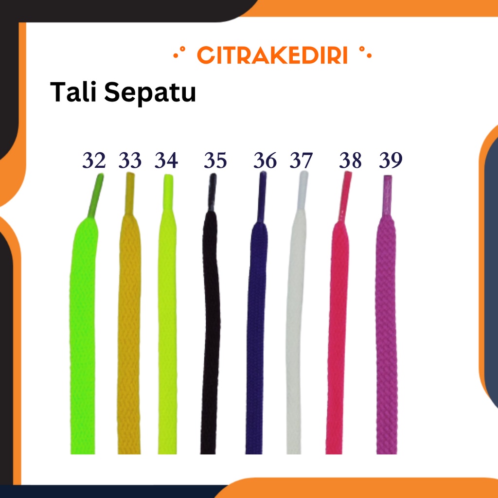 Tali Sepatu Warna harga sepasang  ( minimal 6 pasang)