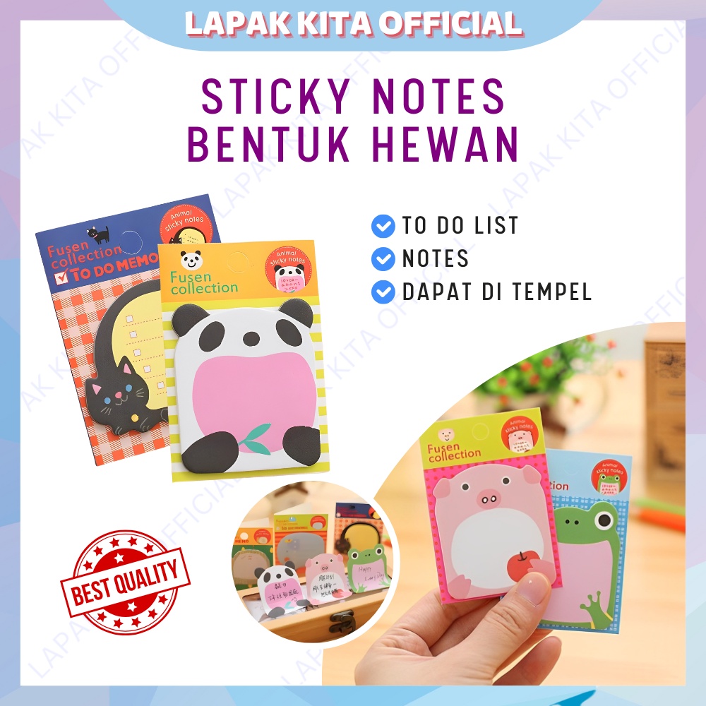 

Sticky notes kertas memo tempel motif hewan lucu