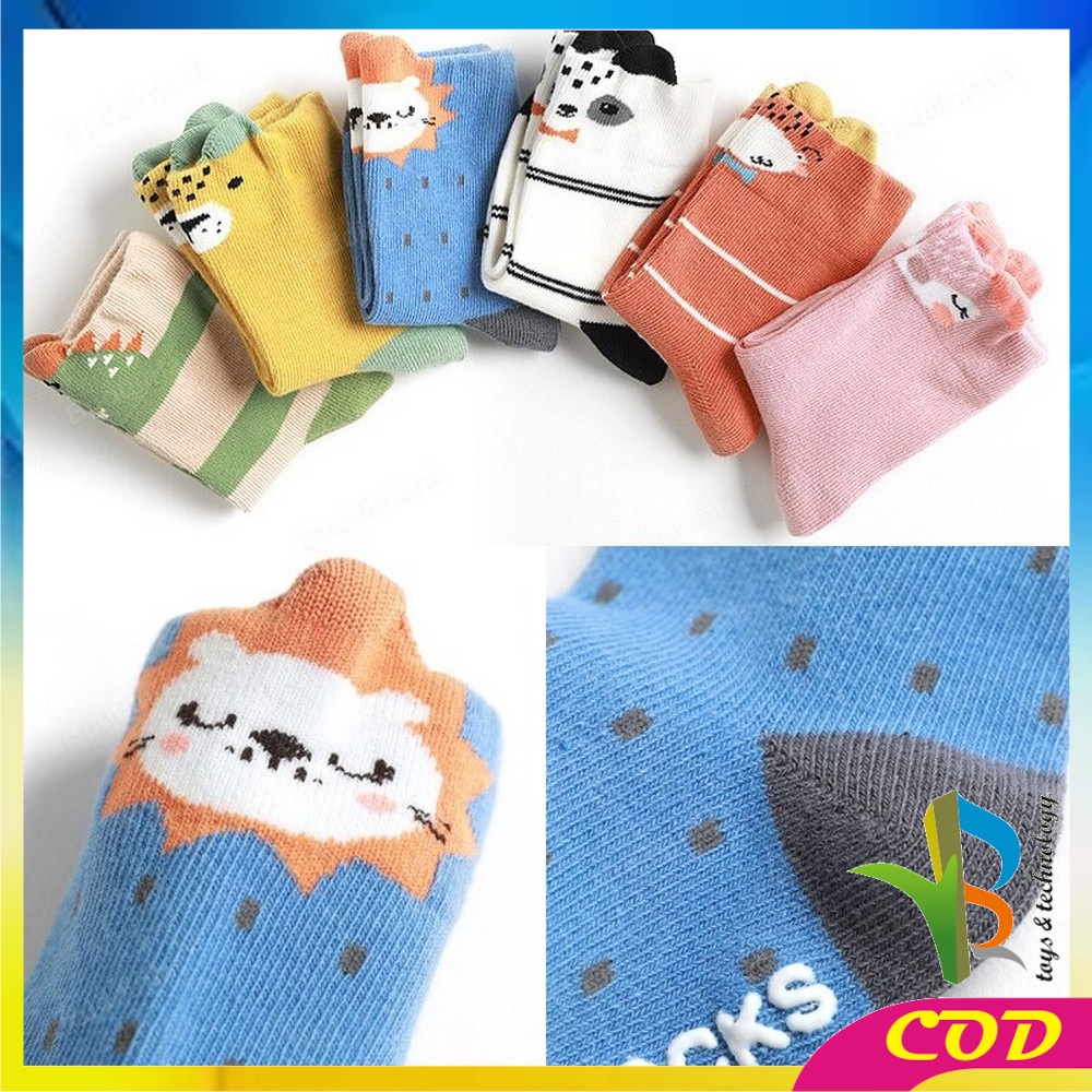 RB-P378 Kaos Kaki Anak Animal Sock 3D Kaus kaki Panjang Cute Karakter Hewan Anti Slip Bayi Unisex Kaus Kaki Korea Cewek Cowok