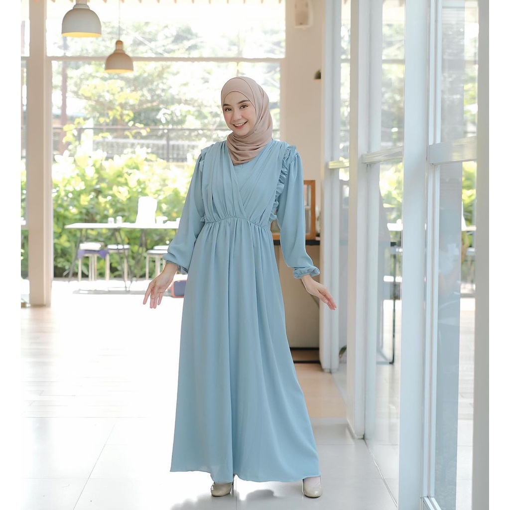 DRESS WANITA ELENA DRESS GAMIS PREMIUM LUXURY CRINKLE