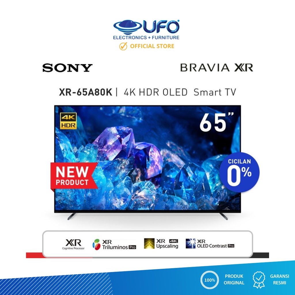 SONY 65 Inch OLED Bravia XR 4K Ultra HD Smart TV XR65A80K