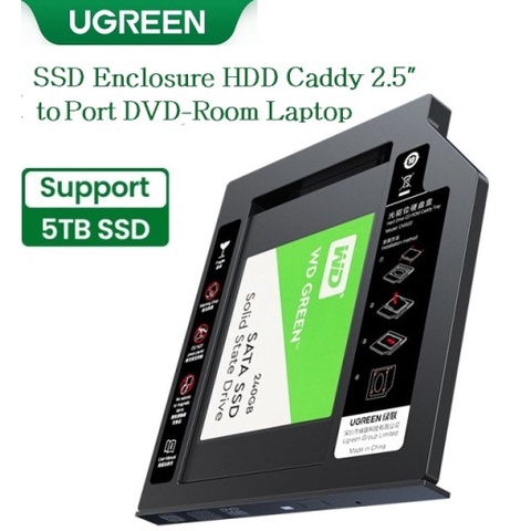 UGREEN HDD Caddy Laptop 2.5" Slim Casing SSD HDD 2.5" SATA to DVD Laptop