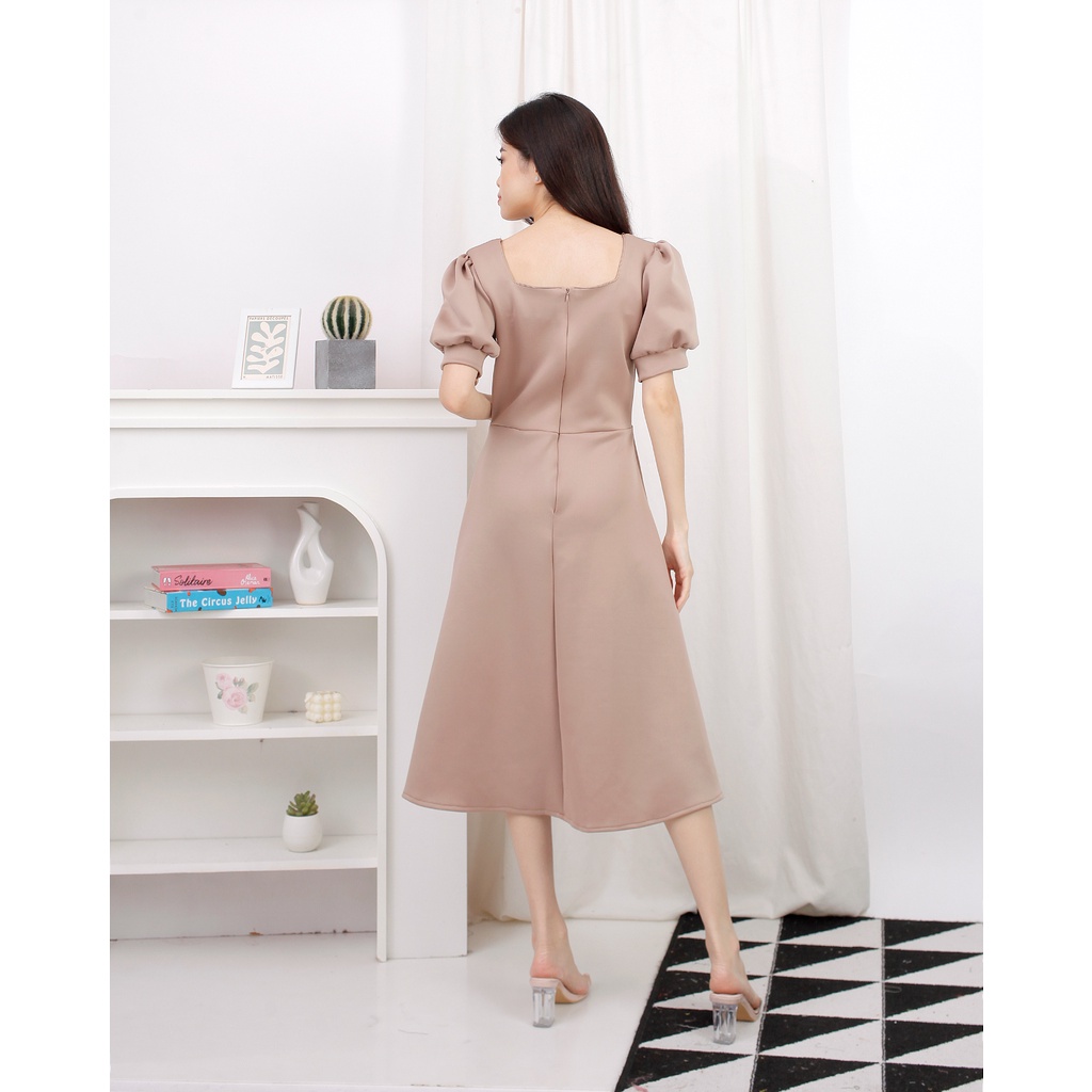 Toply shop Dres natania scuba premium  / Dres korean style scuba  / Dres vintage