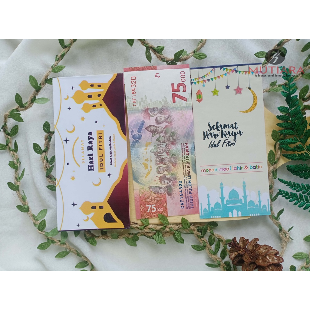 10pcs amplop lebaran idulfitri jumbo besar - amplop thr lebaran motif uang, karakter kartun lucu - amplop lebaran aesthetic panjang besar - amplop viral aesthetic