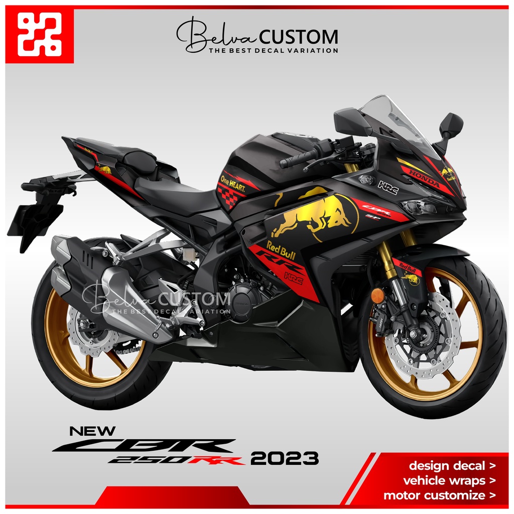 Striping CBR 250 RR New 2023 redbull - Stiker Motor Honda CBR 250RR Design Custom - Stock Decal List