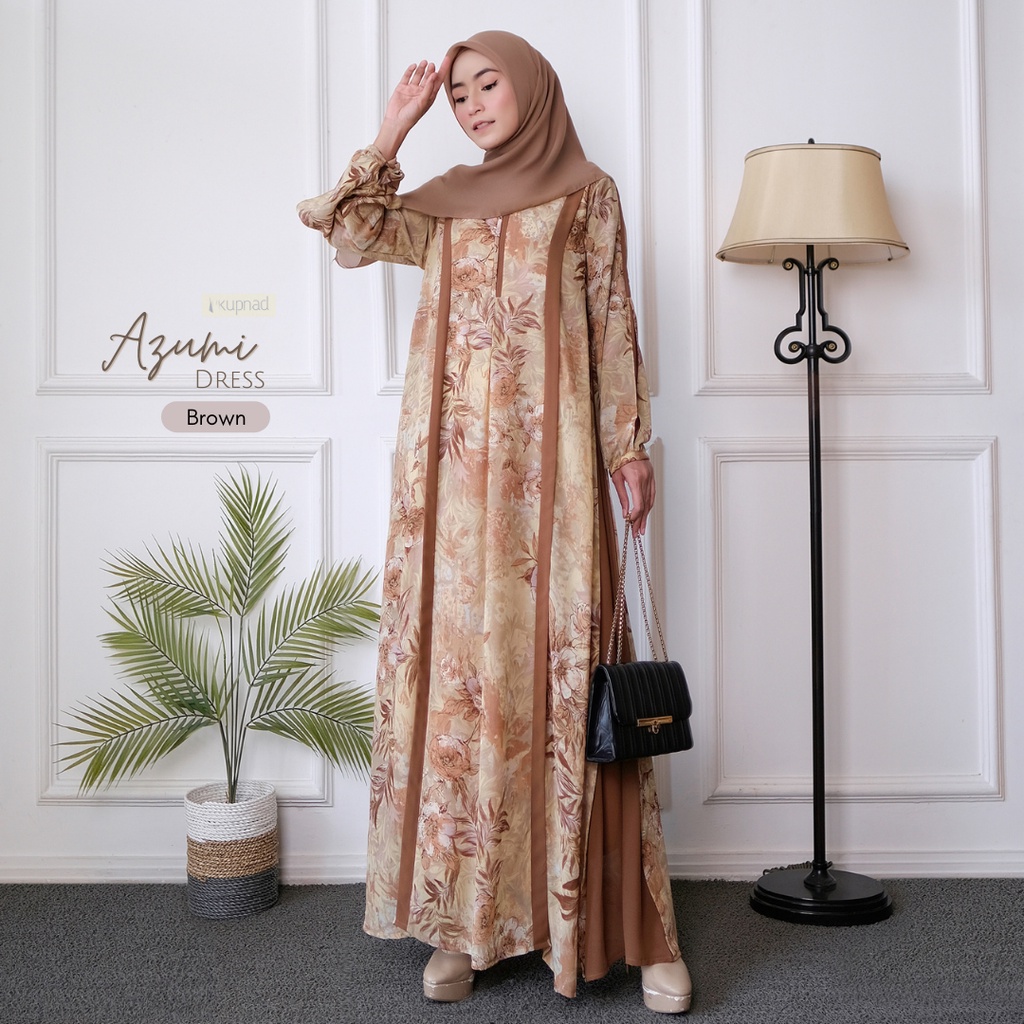 KUPNAD Gamis Wanita Motif Kembang Premium - Azumi Dress