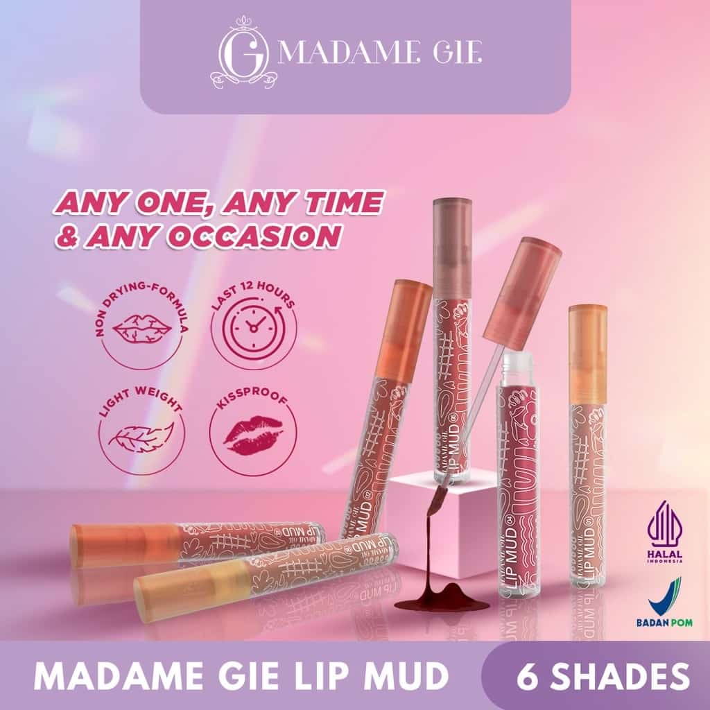 Madame Gie Lip Mud - Makeup Lipstick Velvet Multi-use Transferproof