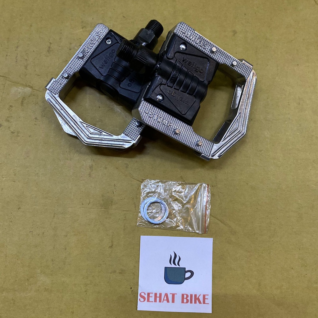 Pedal Sepeda Wellgo Stomp Fold Ball Bearing Black Silver Original