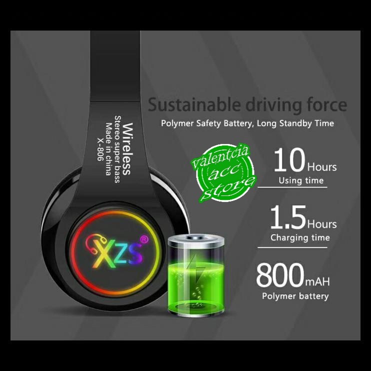 HEADPHONE / HEADSET WIRELESS STEREO SUPER BASS XZS X-806