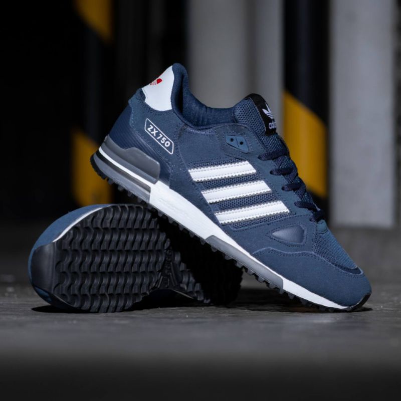 ADIDAS ZX 750 NAVY WHITE ORIGINAL / SEPATU PRIA / SNEAKERS 100% ORIGINAL / ADIDAS ZX 750 ORIGINAL / 