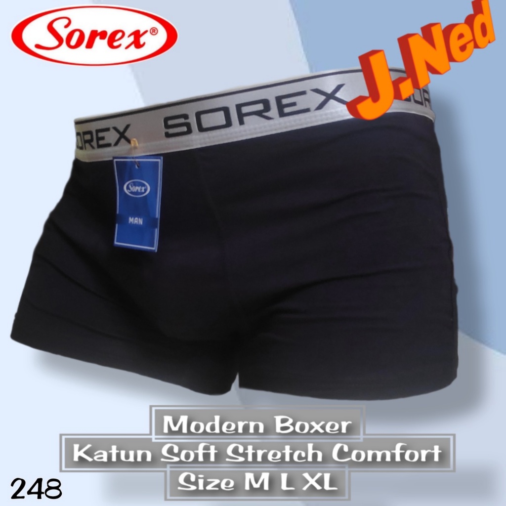 J248D - PER BOX ISI 2 PCS CELANA DALAM BOXER PRIA SOREX SIZE S - XL