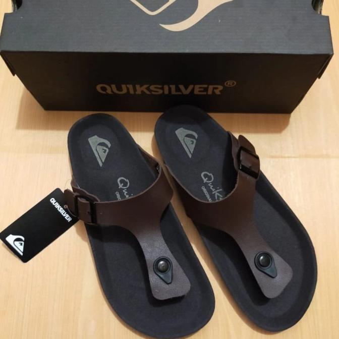 Terlaris Sandal Quicksilver Original Sandal Pria Sandal Kulit Sendal Santai Stok Terbatas