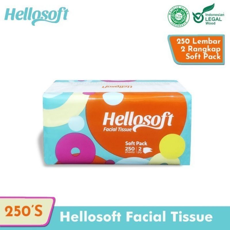 HELLOSOFT FACIAL TISSUE 250s (tisu wajah)