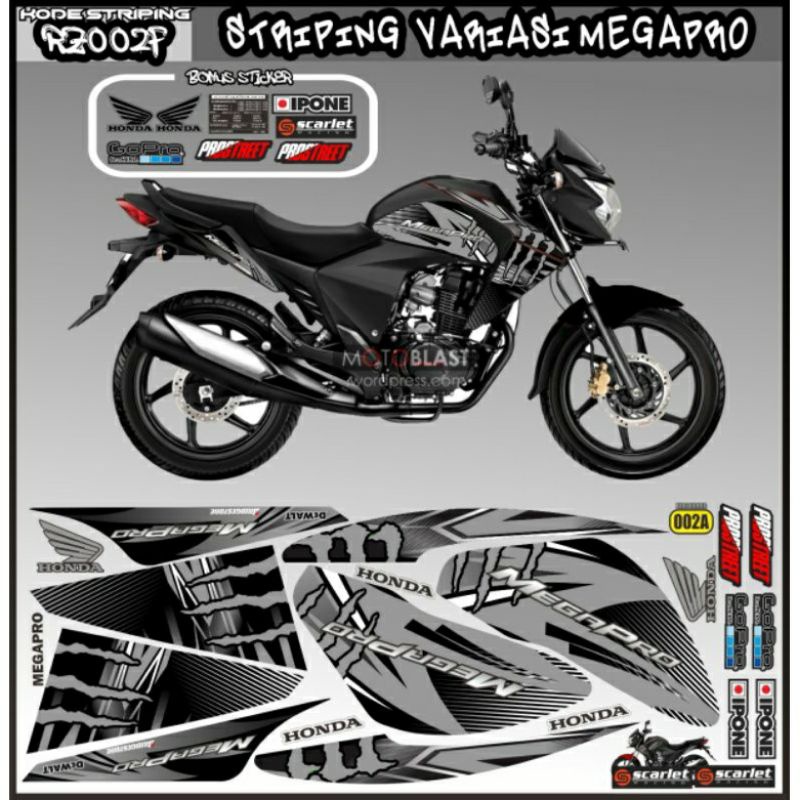 Sticker Striping Megapro custom monster decal Megapro