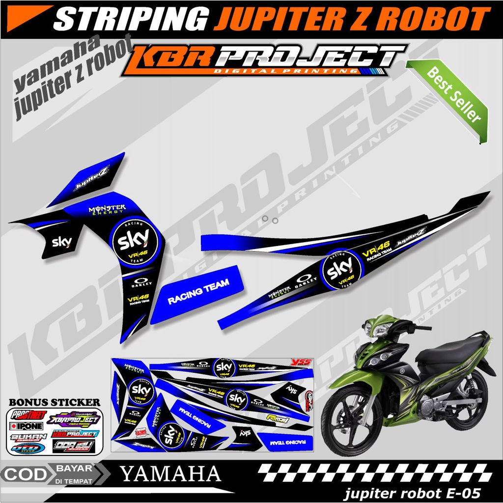 JUPITER Z ROBOT 2003 STIKER MOTOR KEREN Stiker Striping (JUPITER Z ROBOT 2003) Lis Variasi Stiker Mo