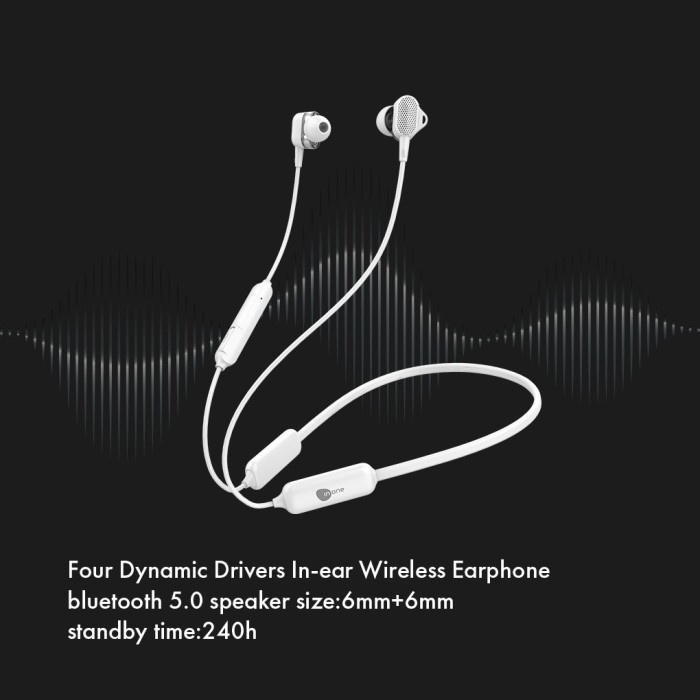 Headset Gaming Inone Wireless Bluetooth 5.0 T4 with Microphone Waterproof Putih Wireless Murah Best 