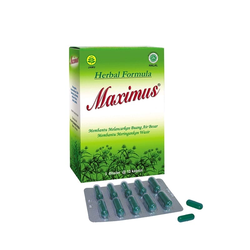 Maximus 3 Blister @10 Kapsul / Melancarkan BAB / Dietary Herbal / Obat Herbal