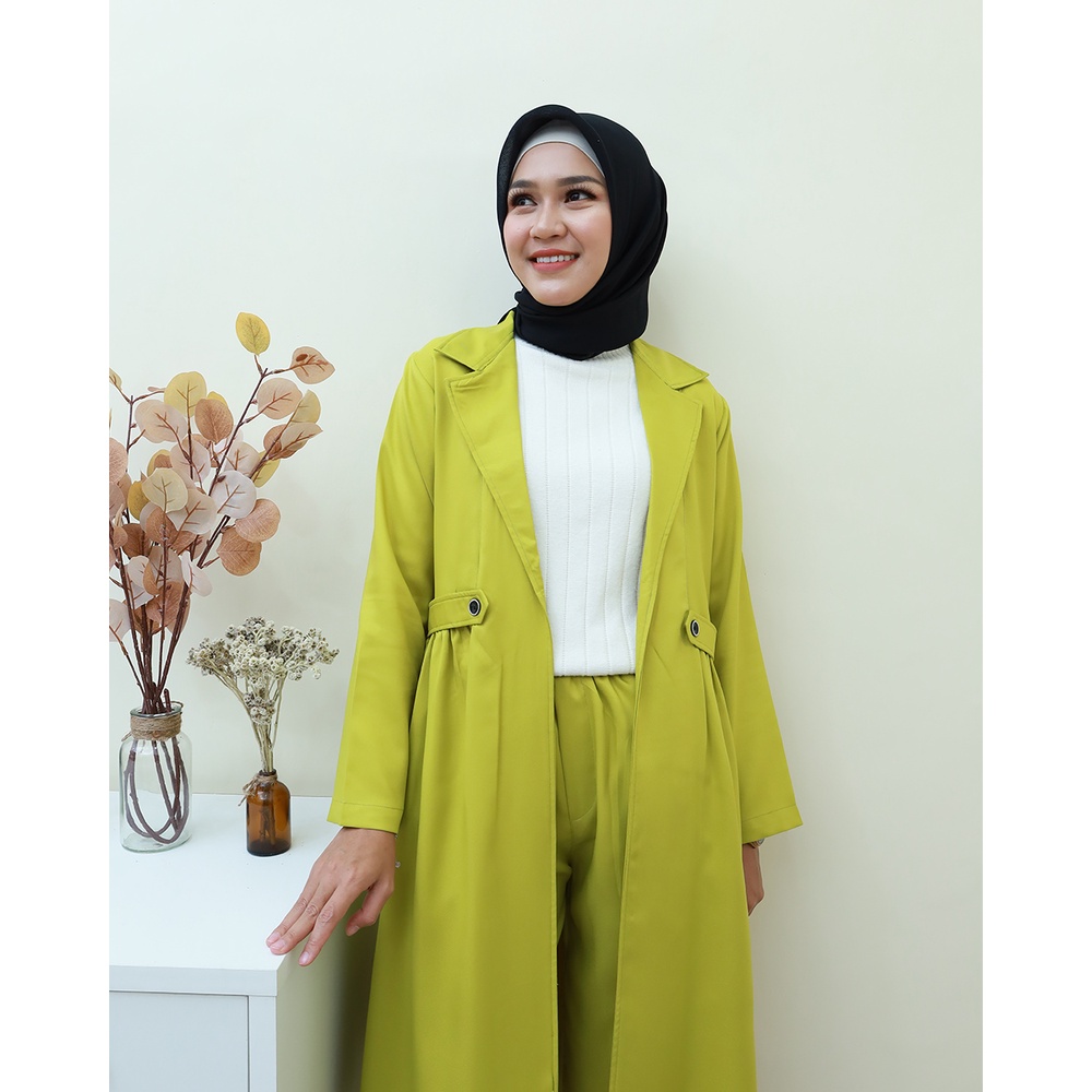 One Set GOREYO Long Blazer - Pakaian Wanita Terbaru by Hijab Mamah icis