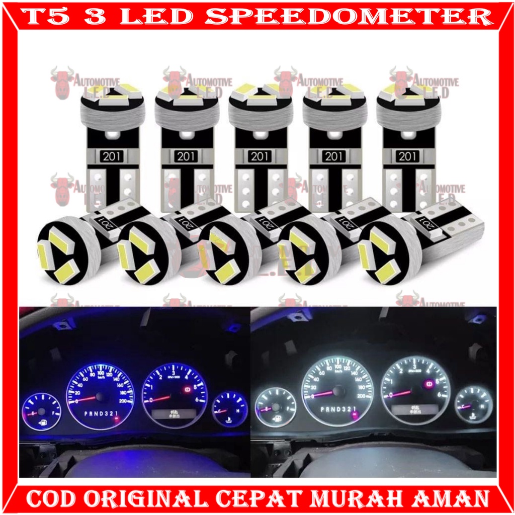 ORIGINAL LAMPU SPEEDOMETER DASBOARD LED T5 3 LED SMD MOBIL MOTOR HARGA 2 BIJI