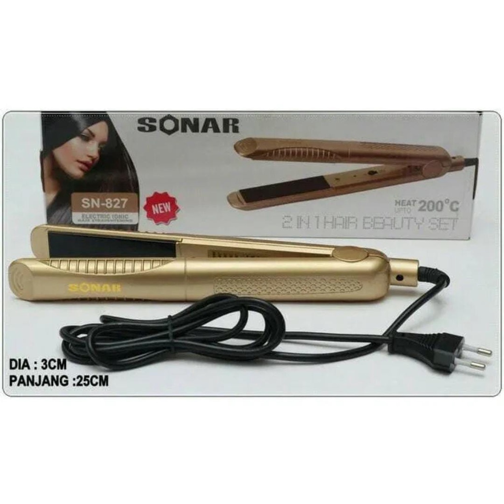 Catokan Lurus Dan Curly Sonar SN-827 Original, Catok Rambut 2in1