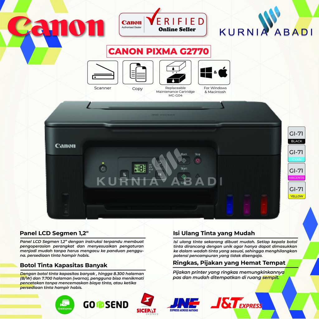 Printer Canon PIXMA G2770 G 2770 PRINT SCAN COPY