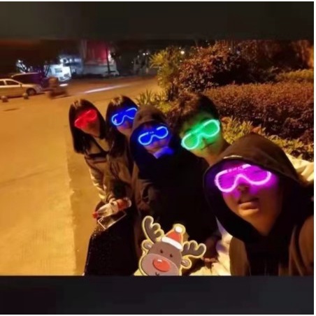 【COD】LED Kacamata Nyala Malam Colorful Eyeglass Beauty Fashion