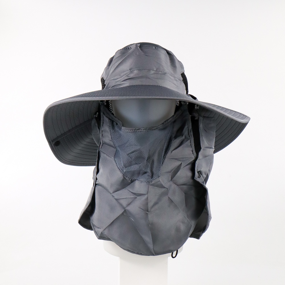 Topi Mancing Anti Panas Waterproof 360 Sun Protection Hat - JN335 - Dark Gray