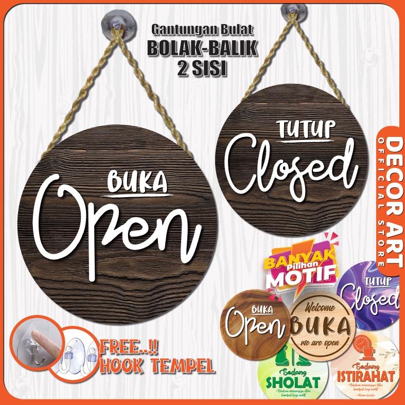 

COD DecorArt - Papan Gantung Bolak Balik Buka Tutup Toko Open Close Sign Bentuk Bulat (Kode: BOLAT) ←Ready stock
