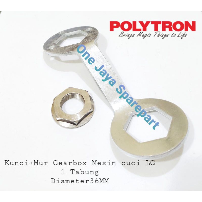 Kunci Gearbox + Mur Gearbox mesin cuci Polytron 1 Tabung / Top Loading 36mm