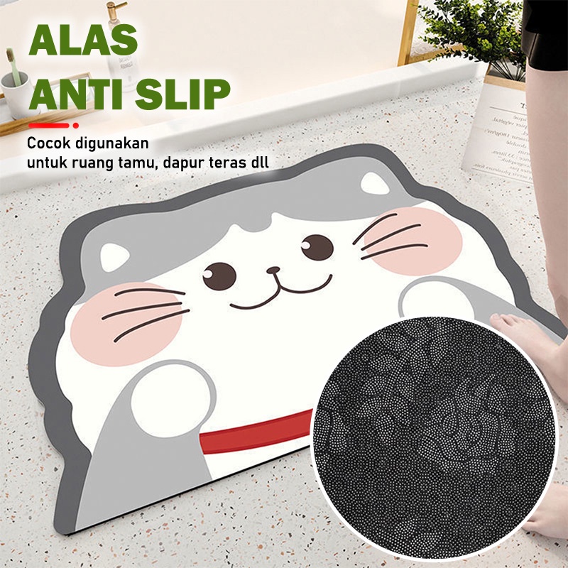 Keset Lantai Karakter Anti Slip Keset Dapur Minimalis Keset Kaki Kamar Tidur Keset Kamar Mandi Multi Tempat 40x60cm Keset Kaki Modern Kualitas Terbaik - D3A4-2