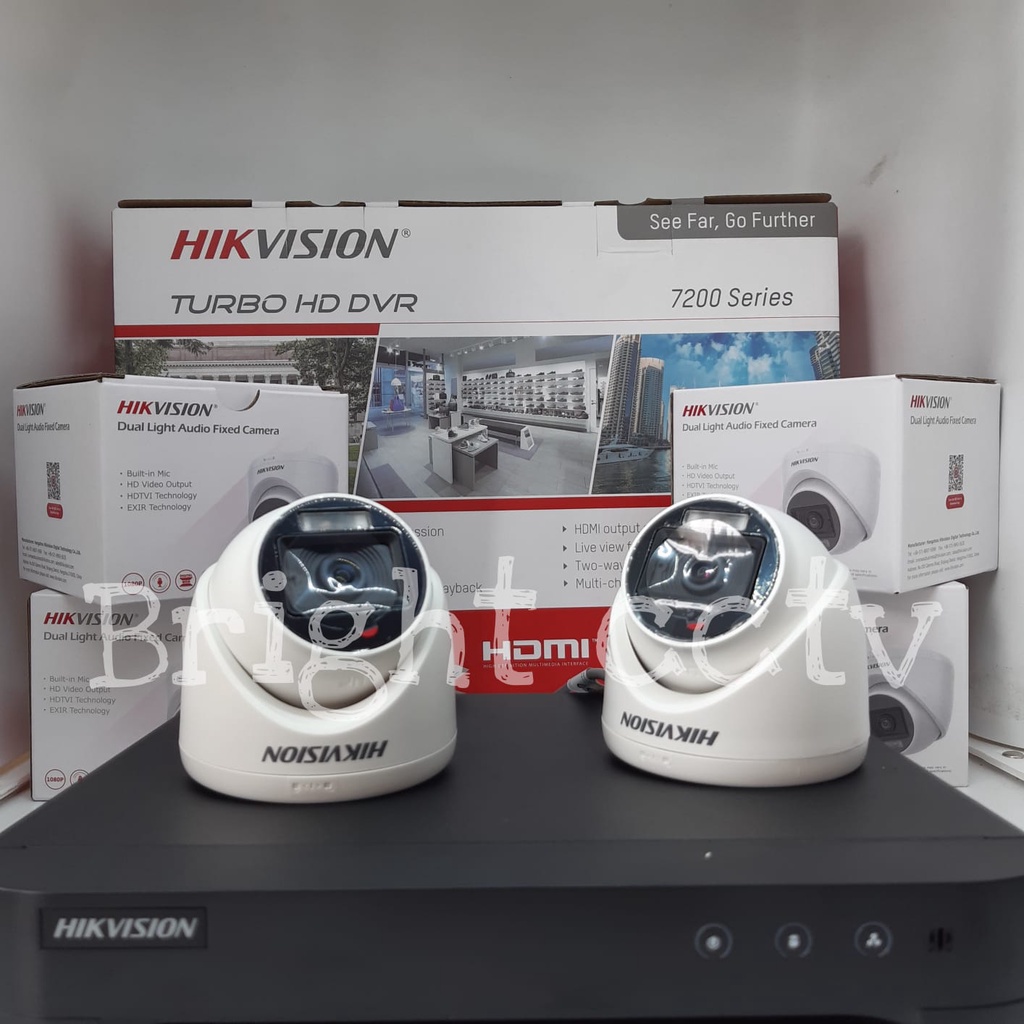 Paket Camera Hikvision Audio Camera 2MP Hybrid 4Ch 4 Camera