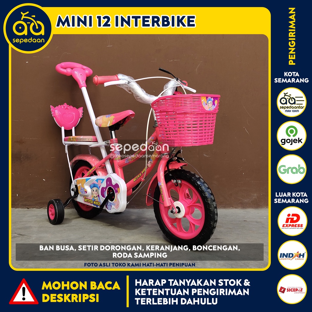 Sepeda Anak Mini 12" INTERBIKE - Eva Ban Busa Dorong 1 (CARGO)
