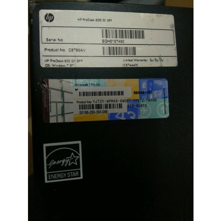 Pc Cpu Hp Prodesk 600 G1 Sff Haswell Kosongan Terbaru Murah Bagus