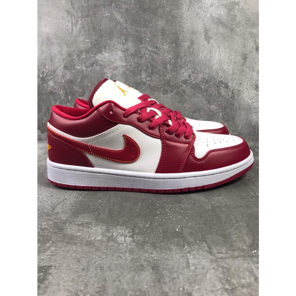 Jordan 1 Low Cardinal Red (GS) 553560-607, 100% Real Pic.