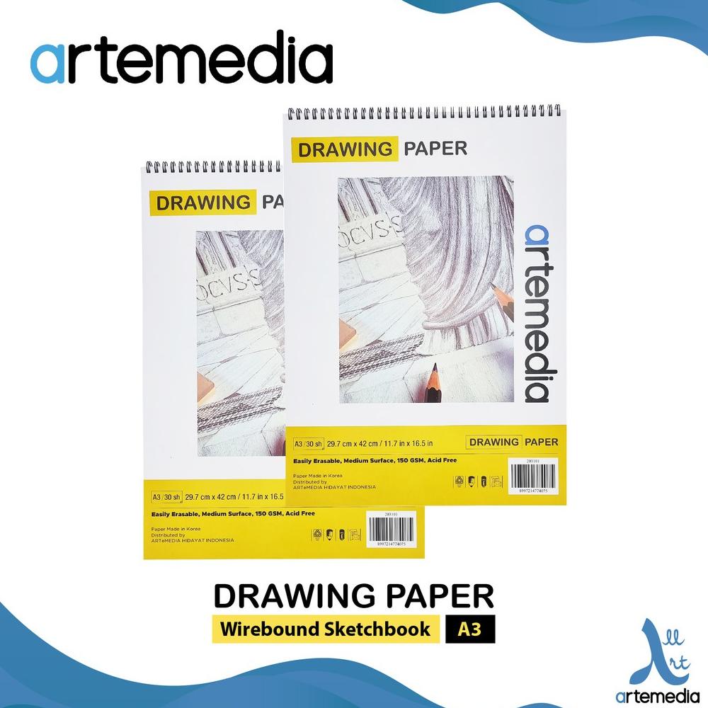 

Buku Gambar & Sketsa Artemedia Drawing Paper Book A3 Wire Bound Sketchbook