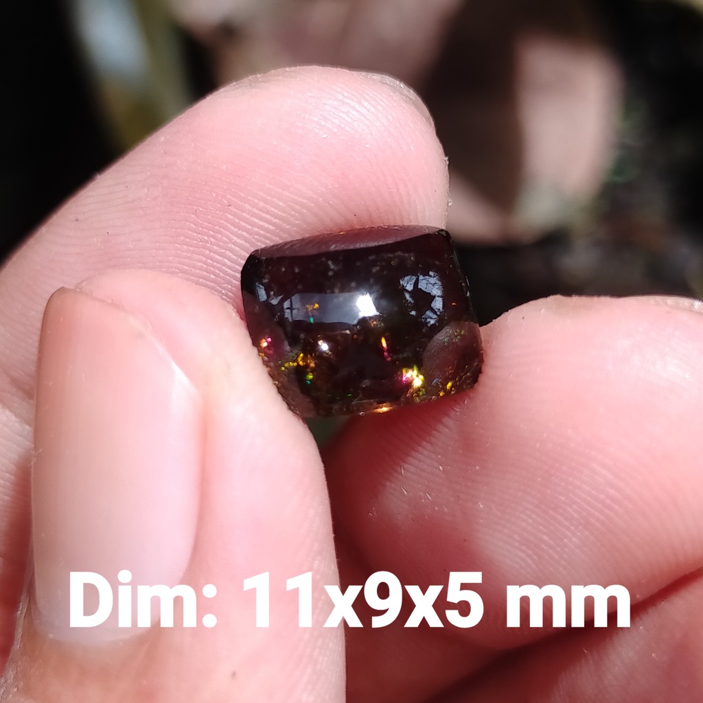 batu kecubung pelangi hitam persegi natural antik asli BUKAN batu ruby wulung bacan akik zamrud kati