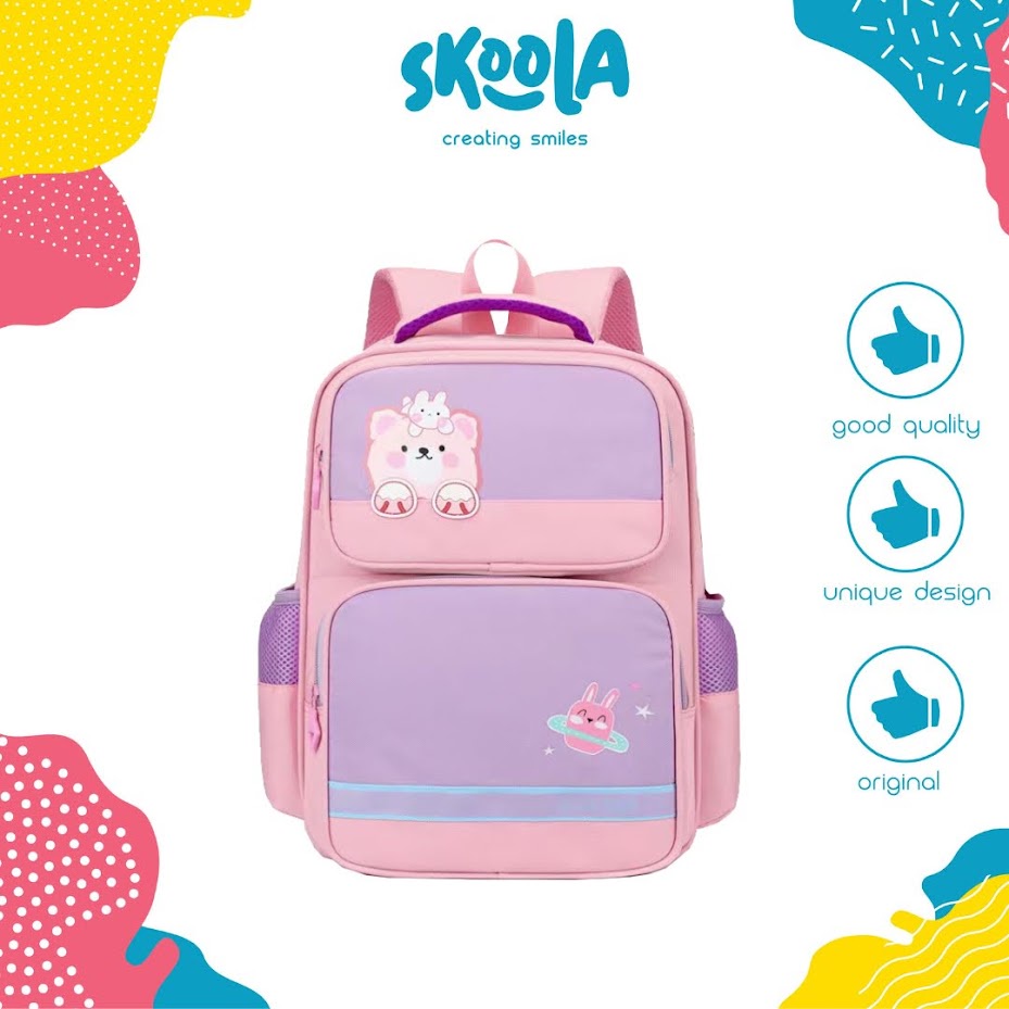 Skoola Tas Sekolah Anak Perempuan SD Ransel Bear - Shiro