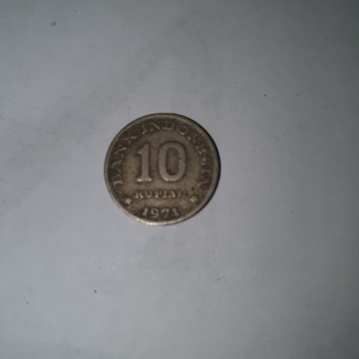 ,,,,,,,] KOIN LAMA UANG KUNO LOGAM SEPULUH RUPIAH SANDANG PANGAN TAHUN 1971