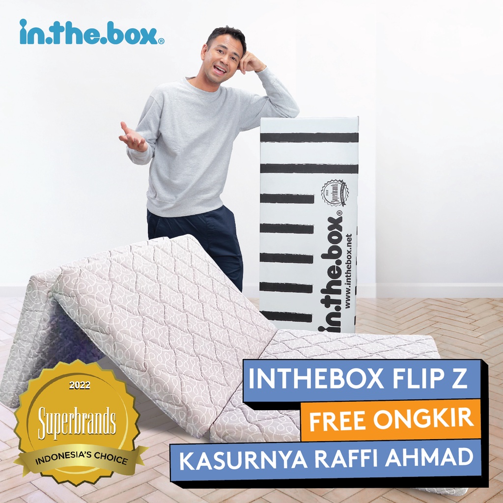 Kasur Lipat Lantai IN THE BOX Flip Z | Gratis Bantal dan Tas Kasur Lipat