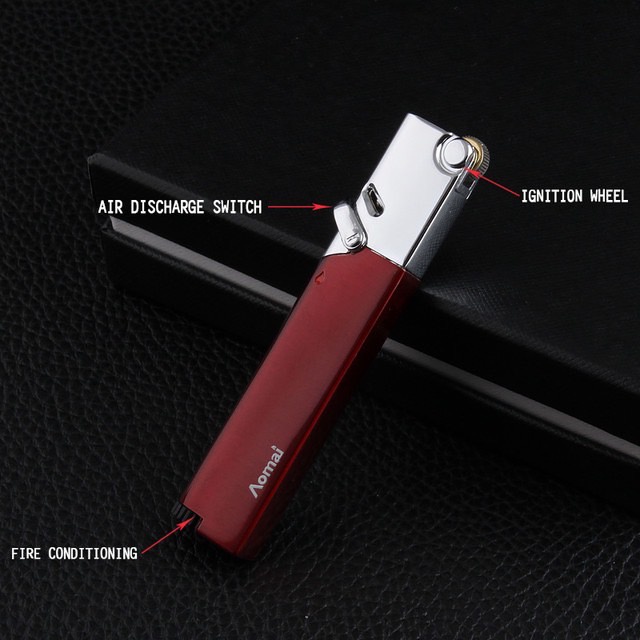 Mancis Korek Api Bara Gas Bisa Isi Ulang AOMAI Torch Lighter AM365 Slim Bisa Lock