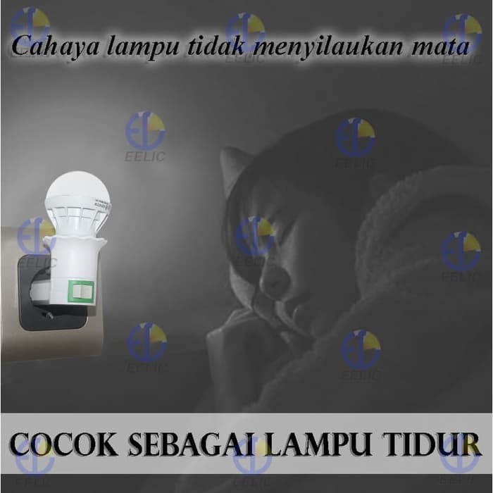 Satu set lengkap - Lampu Tidur LED Warna Putih plus Fitting Tempat Lam