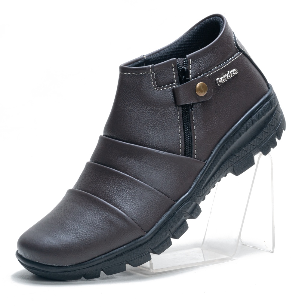 Sepatu Boot Pria Zipper Boots Casual Kulit Asli Touring Model Resleting BKS09