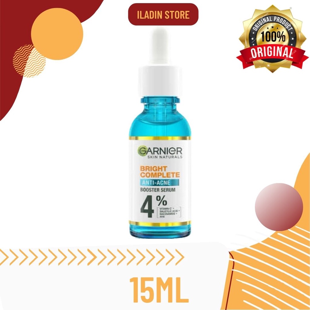 Garnier Bright Complete Anti Acne Serum 15 ml- Skincare Wajah Jerawat Treatment Flek Hitam Semua Bekas Jerawat