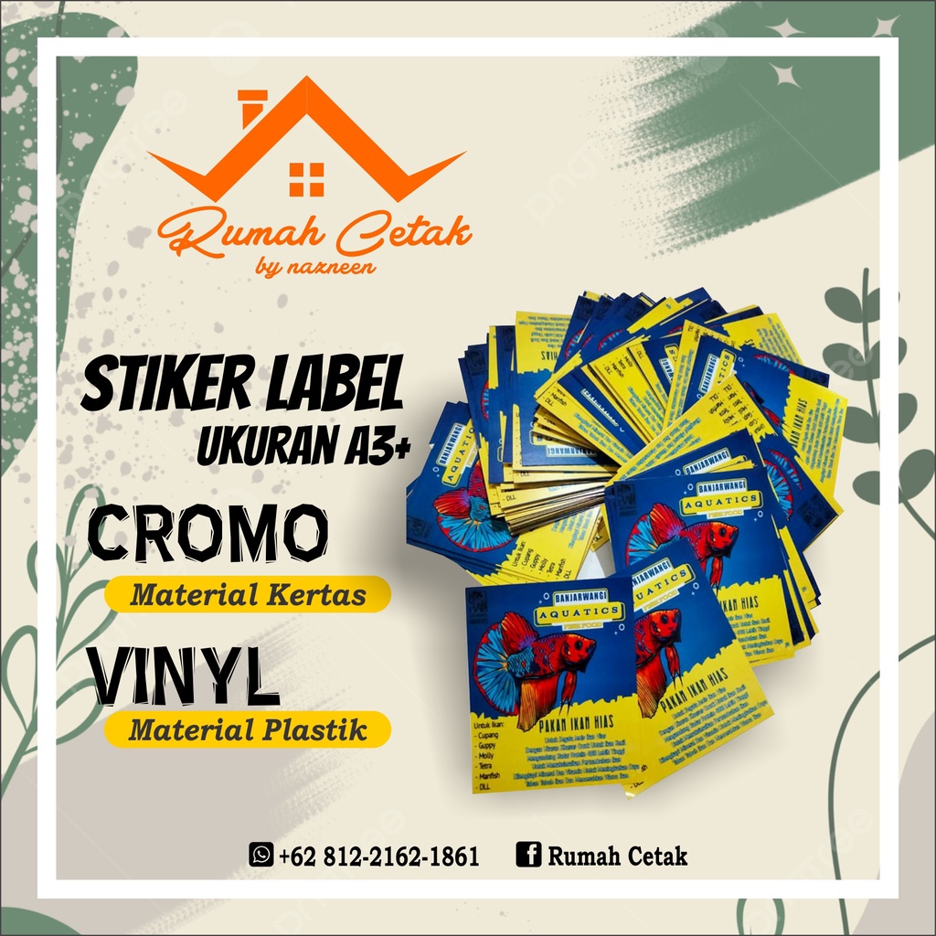 

Cetak Stiker MURAH Kromo / Sticker Cromo A3+ Custom - Label Produk - Makanan