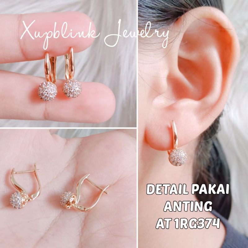Anting Titanium Lydia Clip Permata Anti Karat