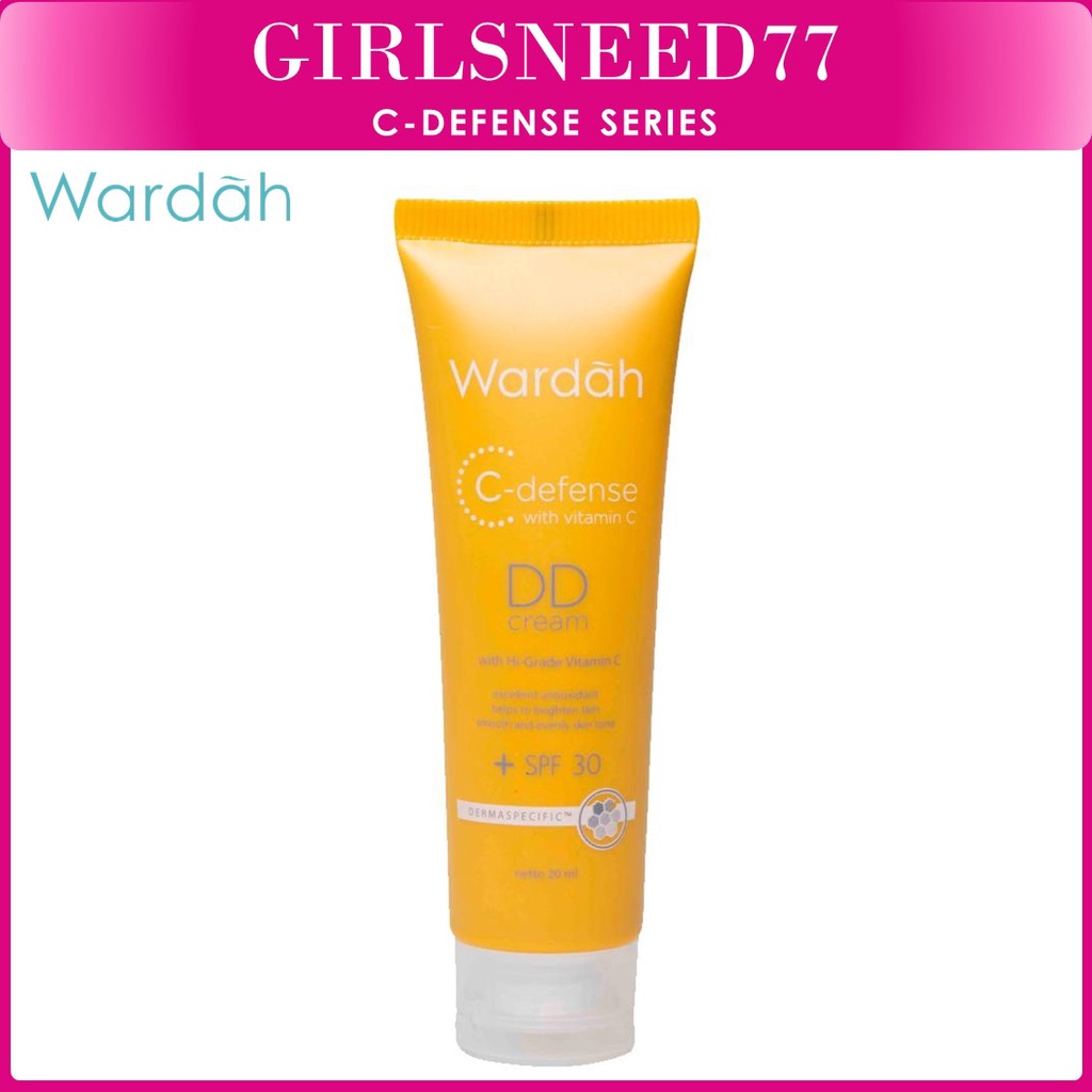 GIRLSNEED77 COD - Wardah C-Defense DD Cream 20 ml - Cerah dan Warna Kulit Merata dengan HiGrade Vitamin C dan SPF 30