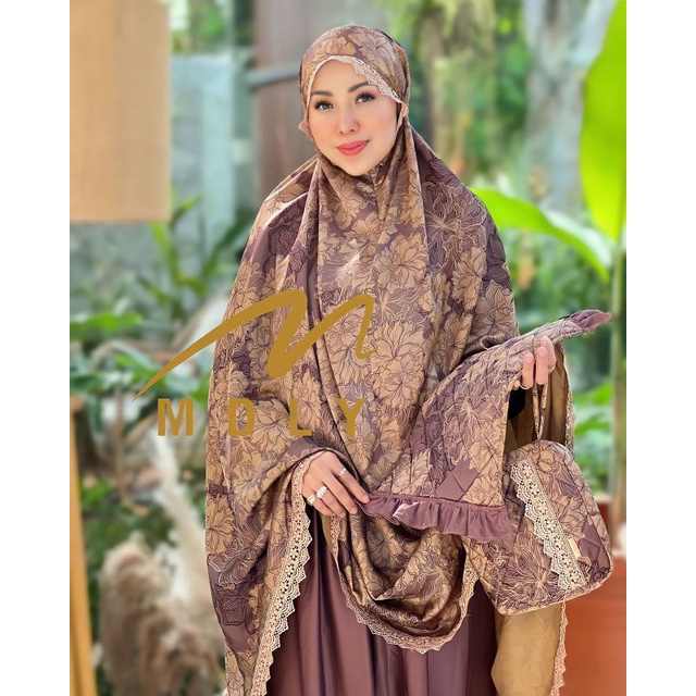 ORI Brand Mdly Hambra prayer set Mukena Silk Printing Mukena Lebaran Terbaru mukena Wanita Terlaris