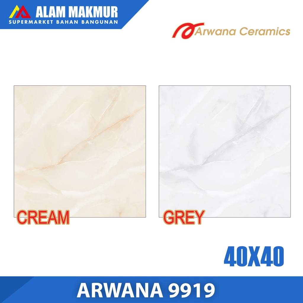 Keramik lantai Arwana 40x40 9919 cream/grey