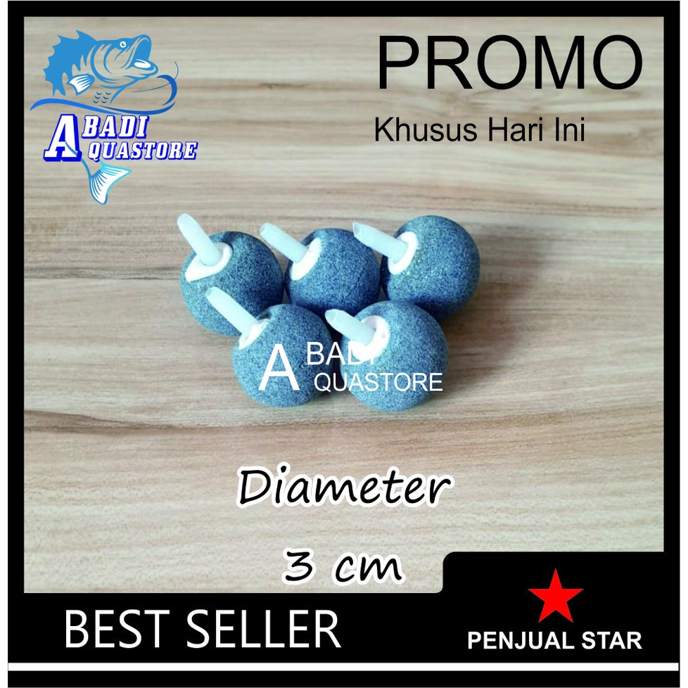 Batu Aerator BULAT 3CM - Batu Gelembung - Batu Aerasi - Batu Aerator - Airstone