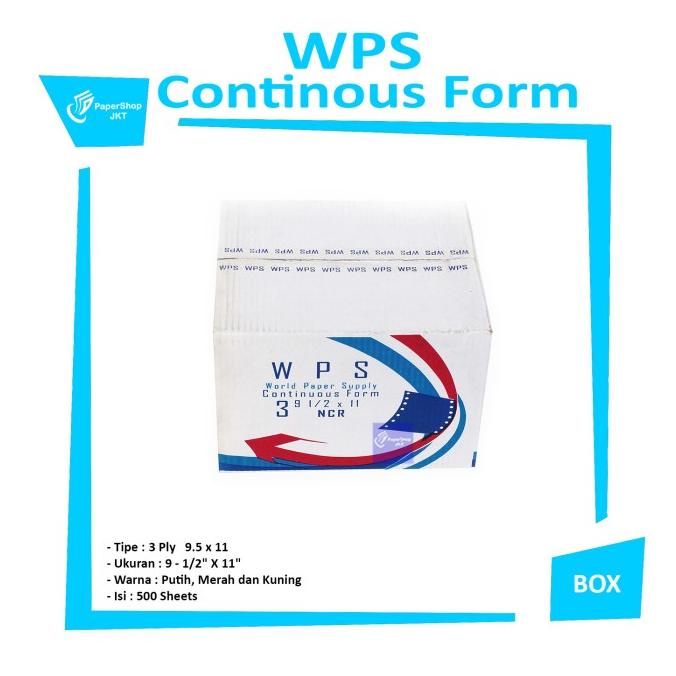 

Wps Continous Form 91/2 X 11 3 Ply ( K3 Wps ) Ncr